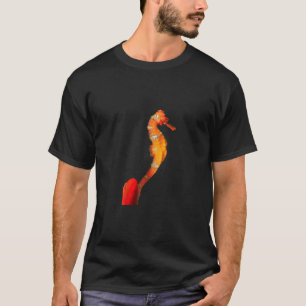 Beautiful Swimming Seahorse Figure On Front T-Shirt
