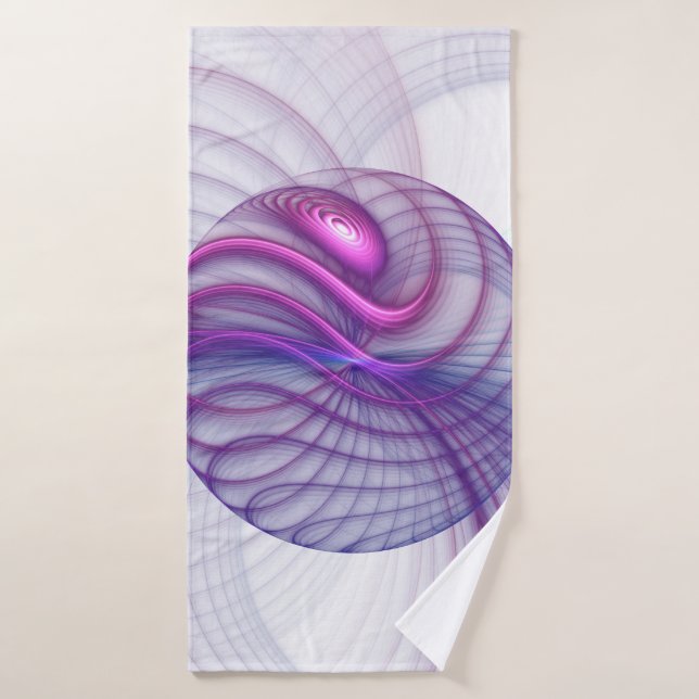 Beautiful Swing Modern Abstract Fractal Art Pink Bath Towel (Bath Towel)