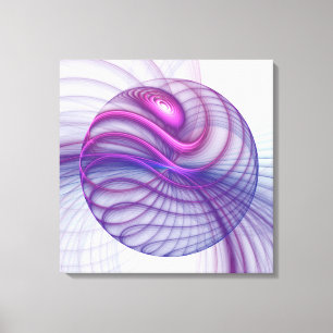 Beautiful Swing Modern Abstract Fractal Art Pink Canvas Print