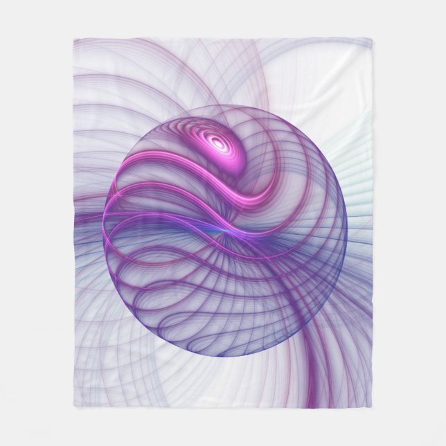 Beautiful Swing Modern Abstract Fractal Art Pink Fleece Blanket (Front)