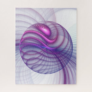 Beautiful Swing Modern Abstract Fractal Art Pink Jigsaw Puzzle