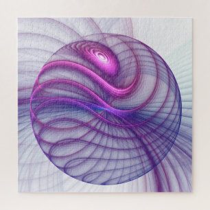 Beautiful Swing Modern Abstract Fractal Art Pink Jigsaw Puzzle