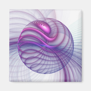 Beautiful Swing Modern Abstract Fractal Art Pink Magnet