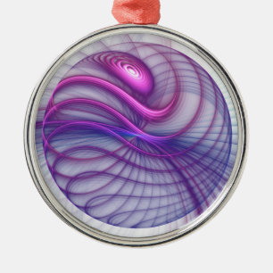 Beautiful Swing Modern Abstract Fractal Art Pink Metal Tree Decoration