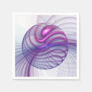 Beautiful Swing Modern Abstract Fractal Art Pink Napkin