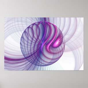 Beautiful Swing Modern Abstract Fractal Art Pink Poster