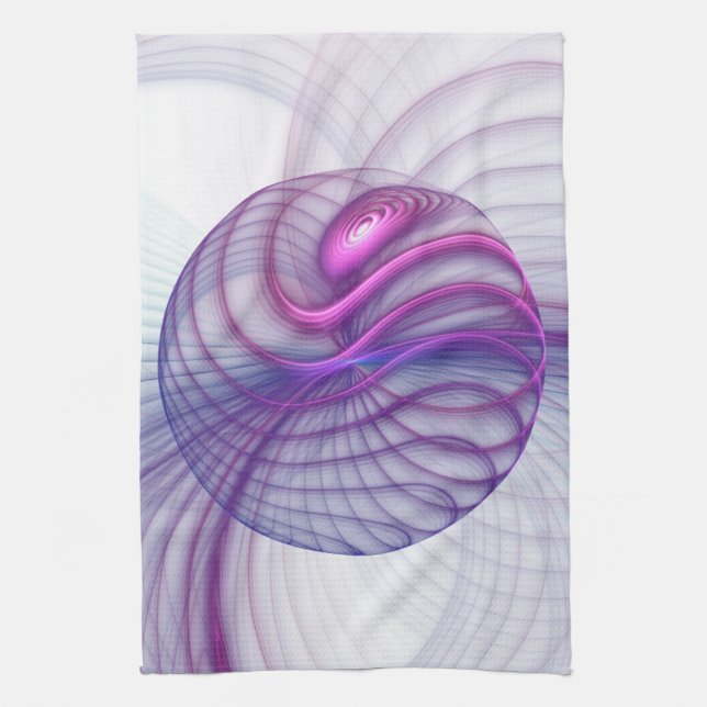 Beautiful Swing Modern Abstract Fractal Art Pink Tea Towel (Vertical)