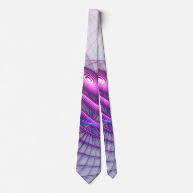 Beautiful Swing Modern Abstract Fractal Art Pink Tie (Front)