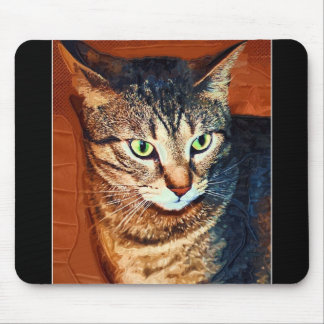 Beautiful Tabby Cat Artistic Mouse Pad