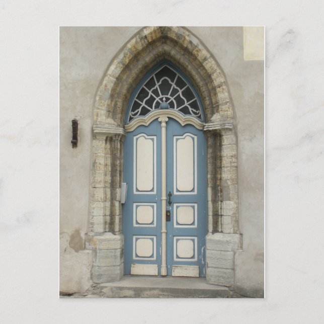 Beautiful Tallinn, Estonian Stone and Wood Doorway Postcard (Front)