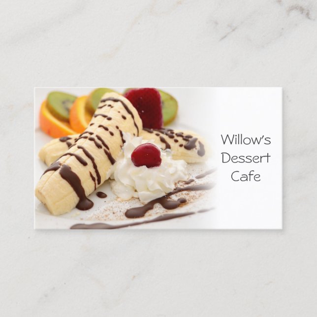 Beautiful Tasty Dessert Cafe - Business Card (Front)