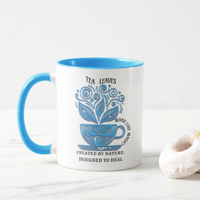 Beautiful Tea Lover Gift Mug for Wellness (With Donut)