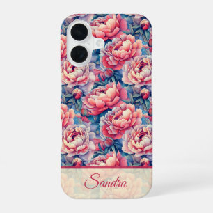 Beautiful Teacher Appreciation Gift Peony Custom iPhone 16 Case
