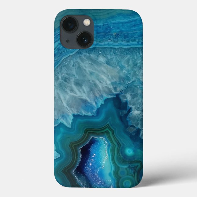 Beautiful Teal Blue Agate Stone Case-Mate iPhone Case (Back)