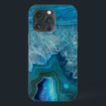 Beautiful Teal Blue Agate Stone OtterBox iPhone Ca 13 Pro Case<br><div class="desc">A beautiful blue agate stone pattern.</div>