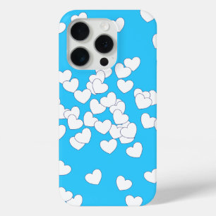 Beautiful Teal Blue Cover with Lovely White Hearts