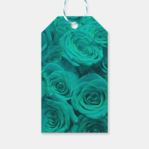 Beautiful teal green roses teal flowers gift tags