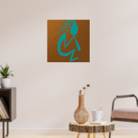 Beautiful Teal Kokopelli Painting