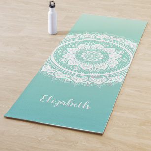 Beautiful Teal Mandala Pattern Yoga Mat