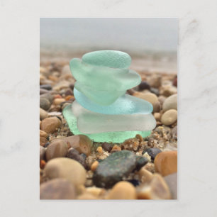 Beautiful Teal Seaglass Beach Thinking of You Card