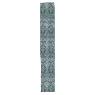 Beautiful,teal silver,art nouveau pattern,floral,m long table runner