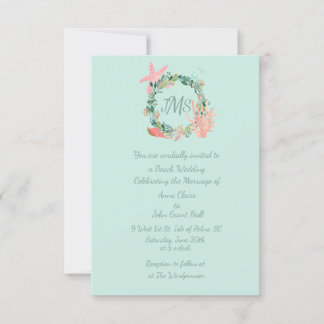 Beautiful Teal Wedding Announcements | Custom