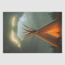 Beautiful Teepee on a Stormy Night