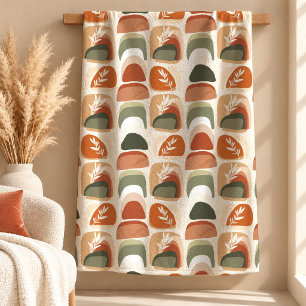 Beautiful Terracotta Copper Rainbow Blanket Art