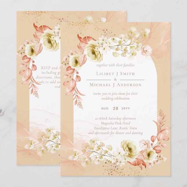 Beautiful Terracotta Floral Wedding (Front/Back)