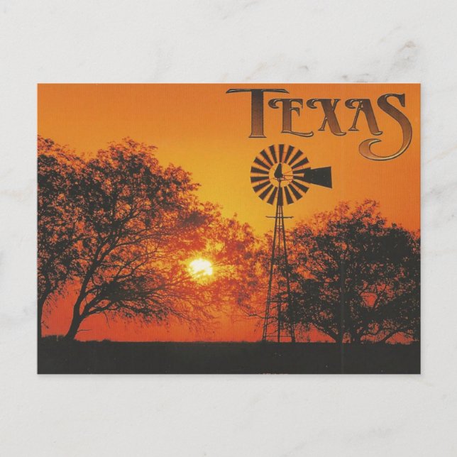 Beautiful Texas Sunset Postcard (Front)