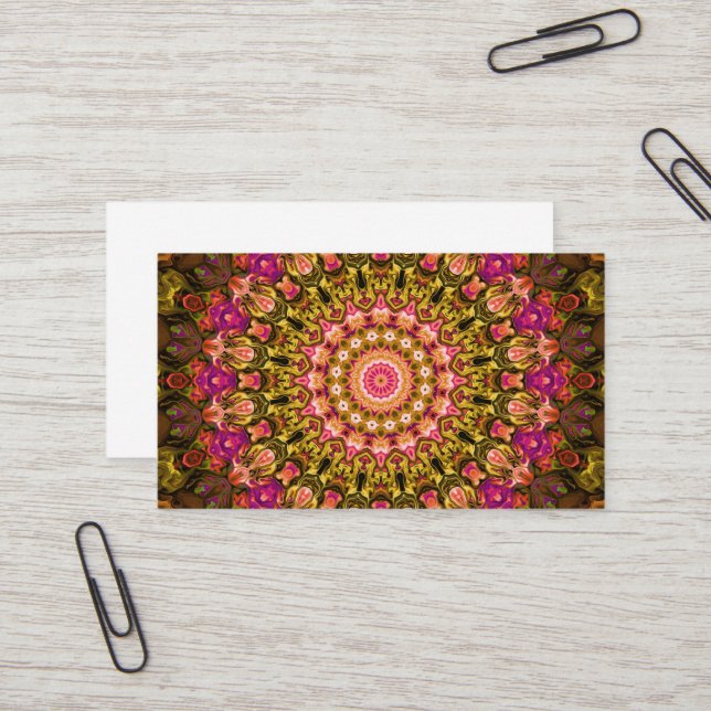beautiful textile carpet mandala pattern business card (Front/Back In Situ)