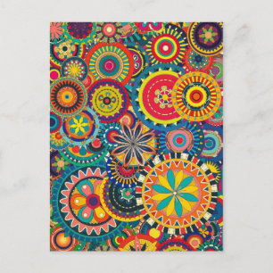 Beautiful Texture floral colourful Pattern Postcard