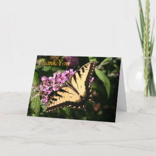 Beautiful Thank You Butterfly on Butterfly Bush Card
