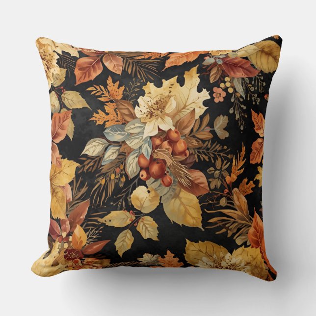 Beautiful Thanksgiving Leafs Pattern Cushion (Front)