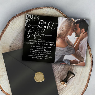 Beautiful The Night Before Rehearsal Dinner Photo  Invitation