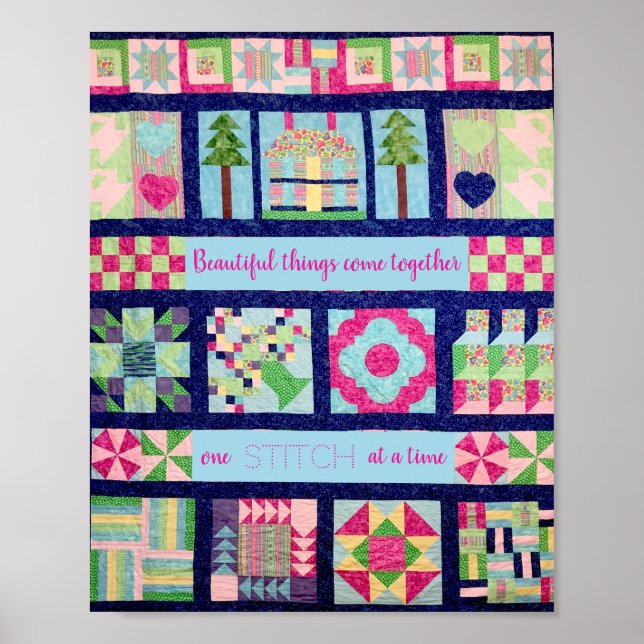 Beautiful Things Come Together One Stitch at Time Poster (Front)