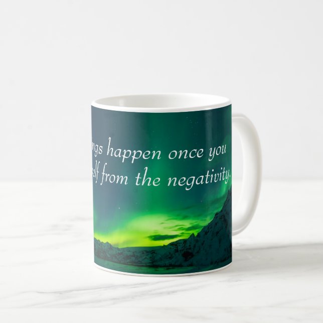 Beautiful Things Happen Inspirational Quote Coffee Mug (Front Right)