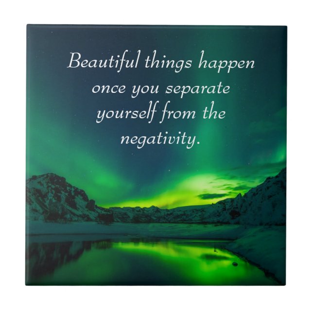 Beautiful Things Happen Inspirational Quote Tile (Front)