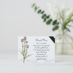 Beautiful Thistle Flower Thank You Card