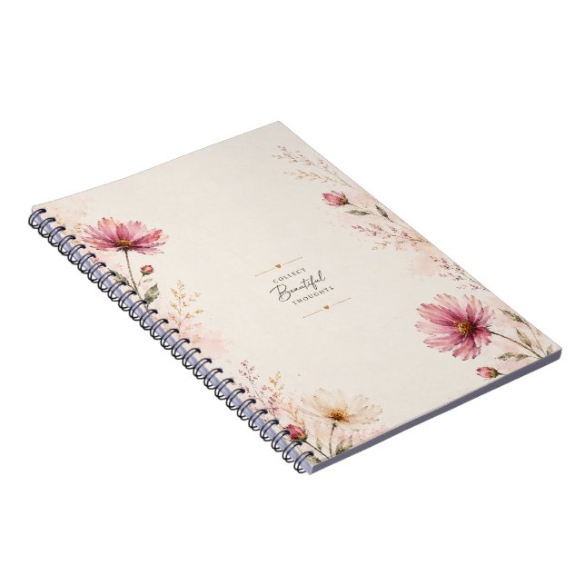 Beautiful Thoughts Floral Journal Notebook |  (Right Side)