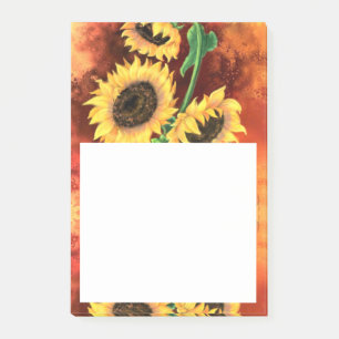 Beautiful Three Sunflowers - Migned Art Painting - Post-it Notes