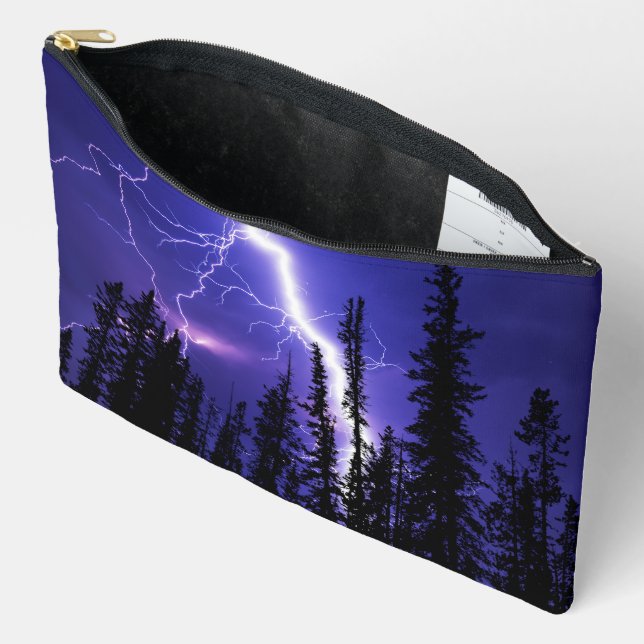 beautiful thunder over the forest accessory pouch (Open)