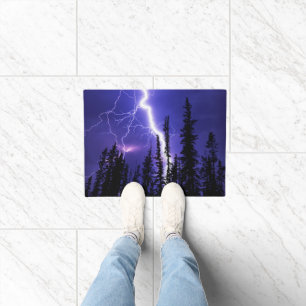beautiful thunder over the forest doormat