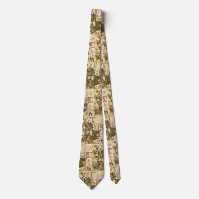 Beautiful tie with vintage Trellis design (Front)