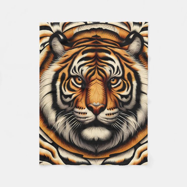 Beautiful Tiger Fleece Blanket (Front)