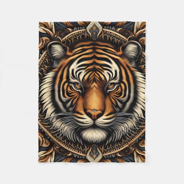 Beautiful Tiger Fleece Blanket (Front)