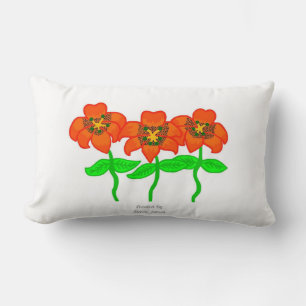 Beautiful Tiger Lilies Lumbar Pillow