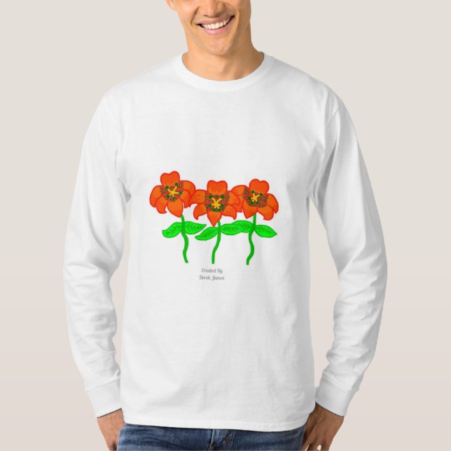 Beautiful Tiger Lilies Men's Long Sleeve Shirt (Front)