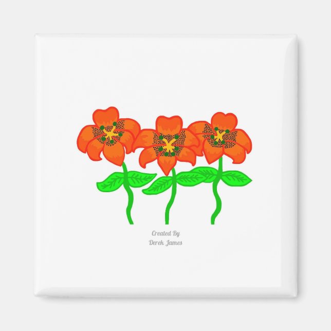 Beautiful Tiger Lilies Square Magnet (Front)