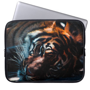 Beautiful Tiger Lying On His Side Laptop Bag